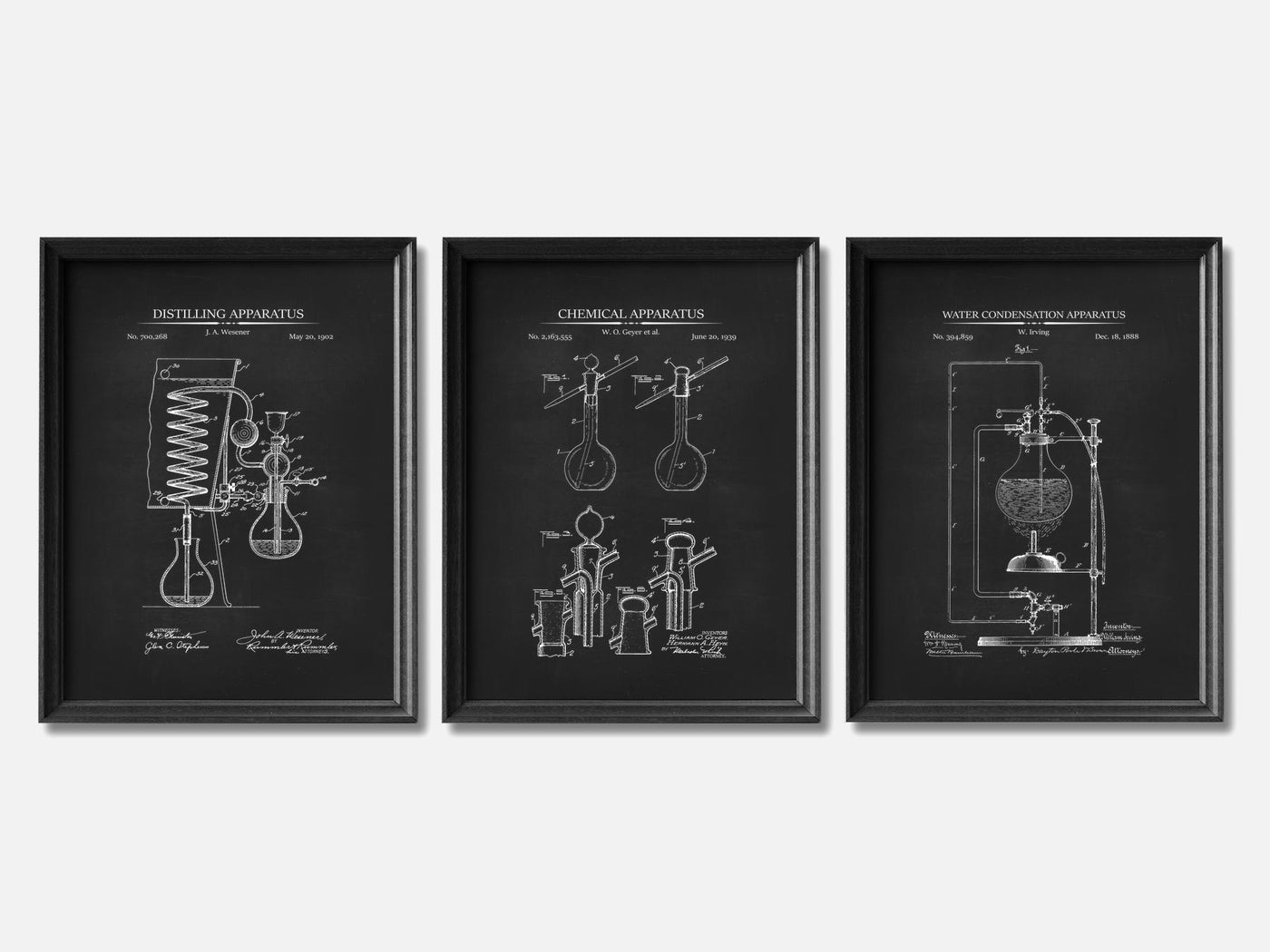 Chemistry Patent Print Set of 3 mockup - A_t10115-V1-PC_F+B-SS_3-PS_11x14-C_cha variant