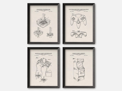 Retro Gaming Patent Print Set of 4 mockup - A_t10041-V1-PC_F+B-SS_4-PS_5x7-C_ivo variant