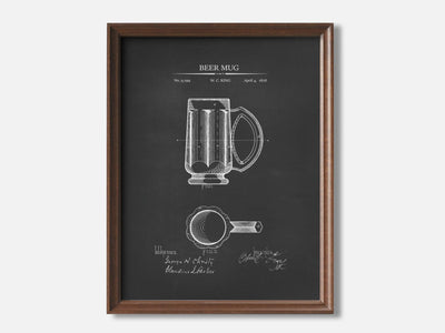 Beer Mug 1 Walnut - Chalkboard mockup