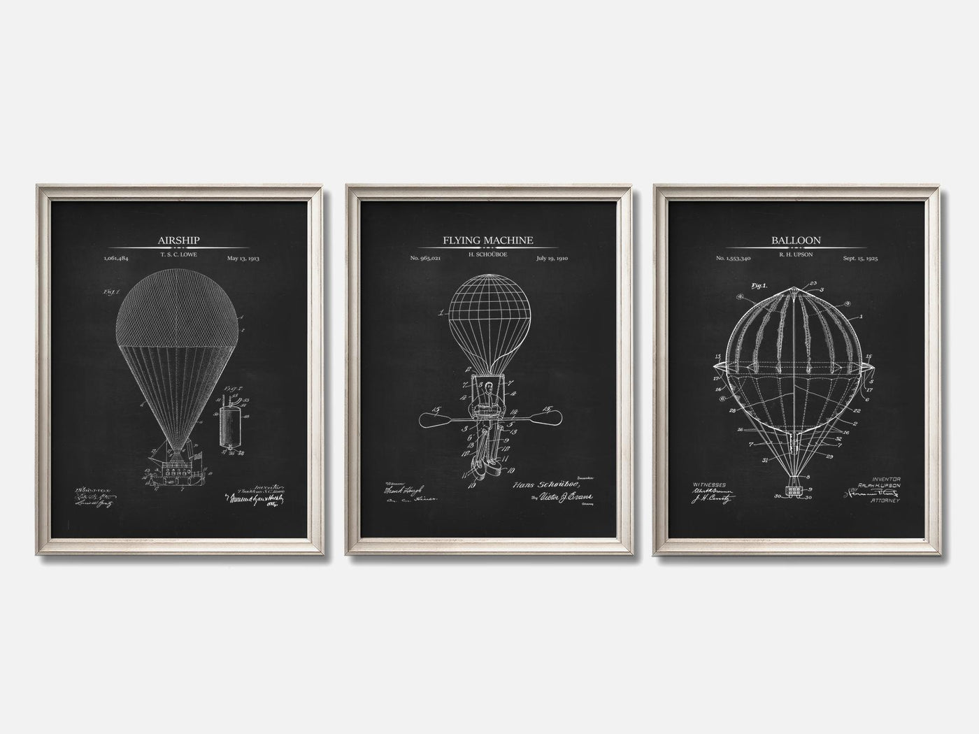 Hot Air Balloon Patent Print Set of 3 mockup - A_t10030-V1-PC_F+O-SS_3-PS_11x14-C_cha variant