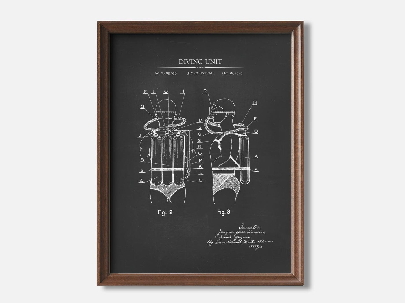 Diving Unit 1 Walnut - Chalkboard mockup