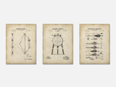 Archery Patent Print Set of 3 mockup - A_t10008-V1-PC_AP-SS_3-PS_11x14-C_par