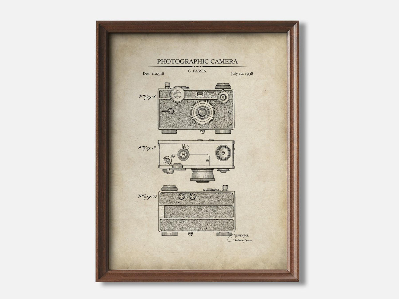 Vintage Camera Patent Print mockup - A_t10016.2-V1-PC_F+WA-SS_1-PS_5x7-C_par variant