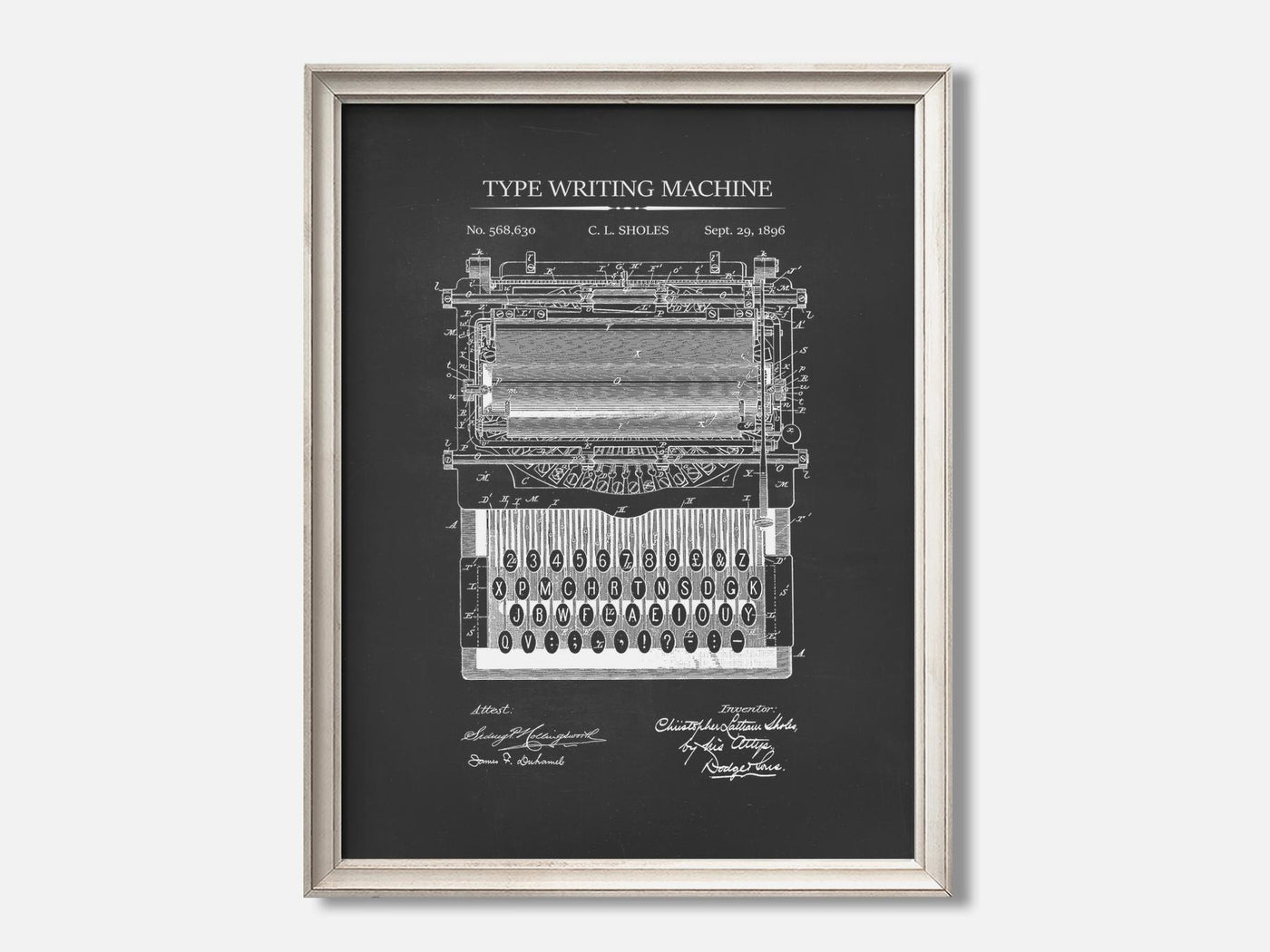 Typewriter Patent Print Set mockup - A_t10051.3-V1-PC_F+O-SS_1-PS_5x7-C_cha variant