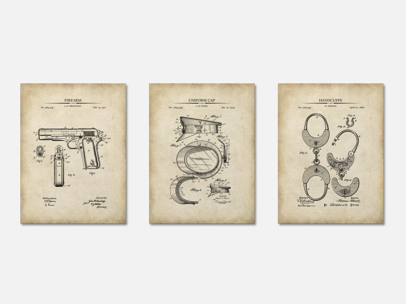 Police Patent Print Set of 3 mockup - A_t10039-V1-PC_AP-SS_3-PS_11x14-C_par