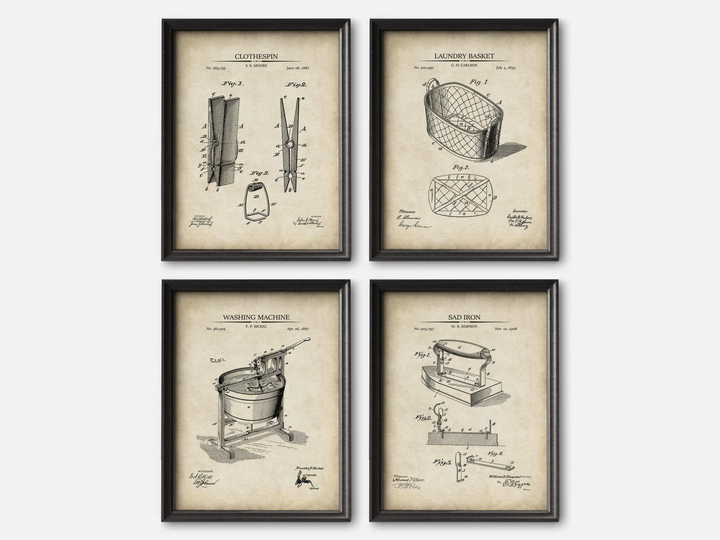 Laundry Patent Print Set of 4 mockup - A_t10007-V1-PC_F+B-SS_4-PS_5x7-C_par variant