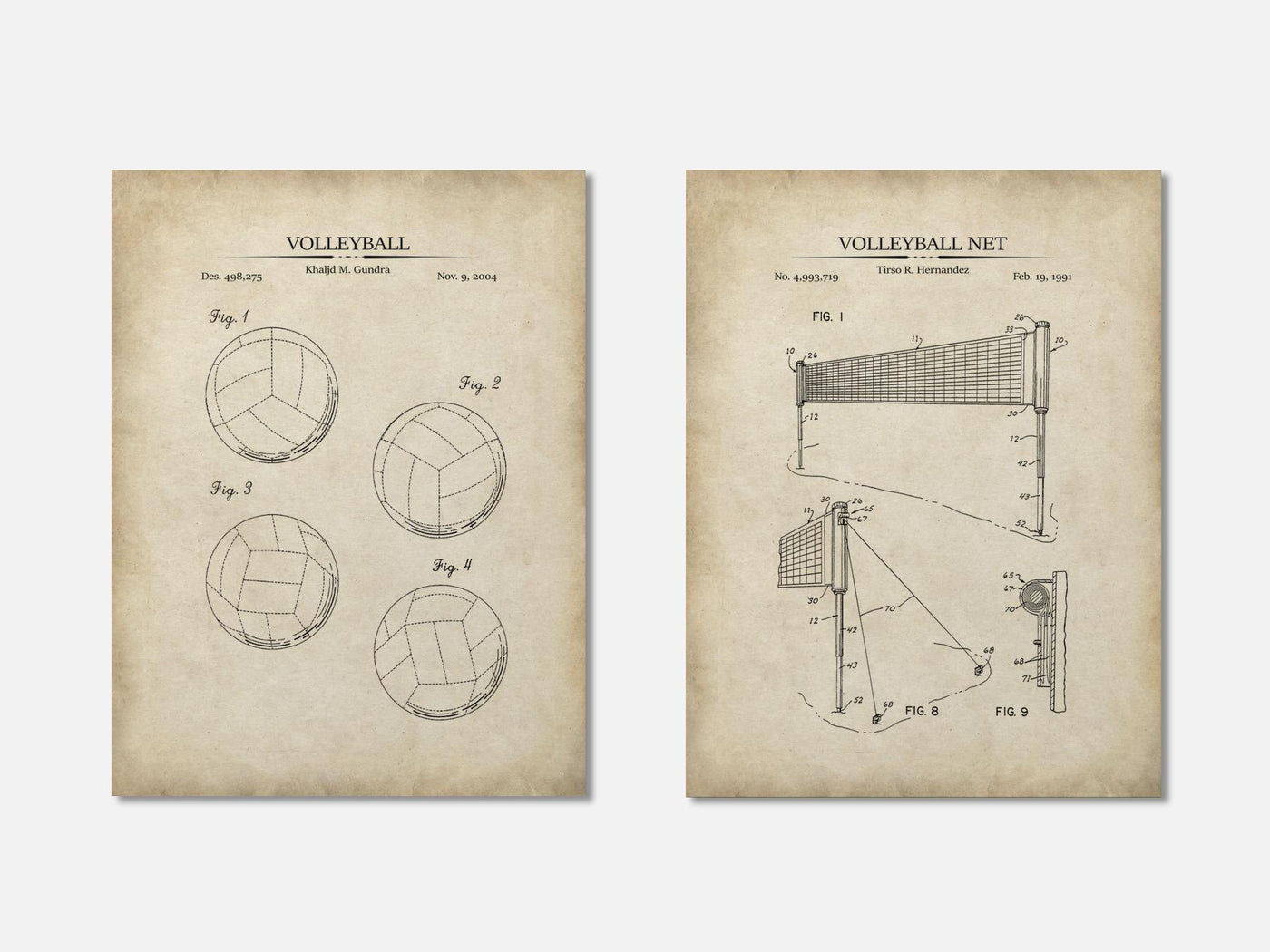 Volleyball Patent Print Set of 2 mockup - A_t10107-V1-PC_AP-SS_2-PS_11x14-C_par variant