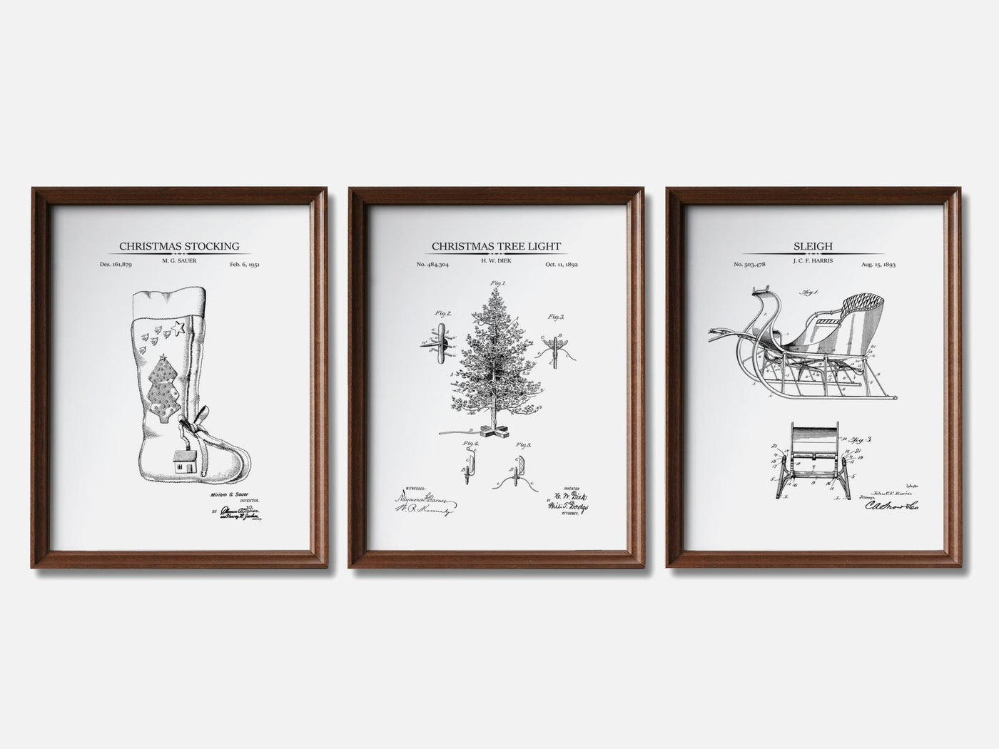 Christmat Patent Print Set of 3 mockup - A_t10019-V1-PC_F+WA-SS_3-PS_11x14-C_whi variant