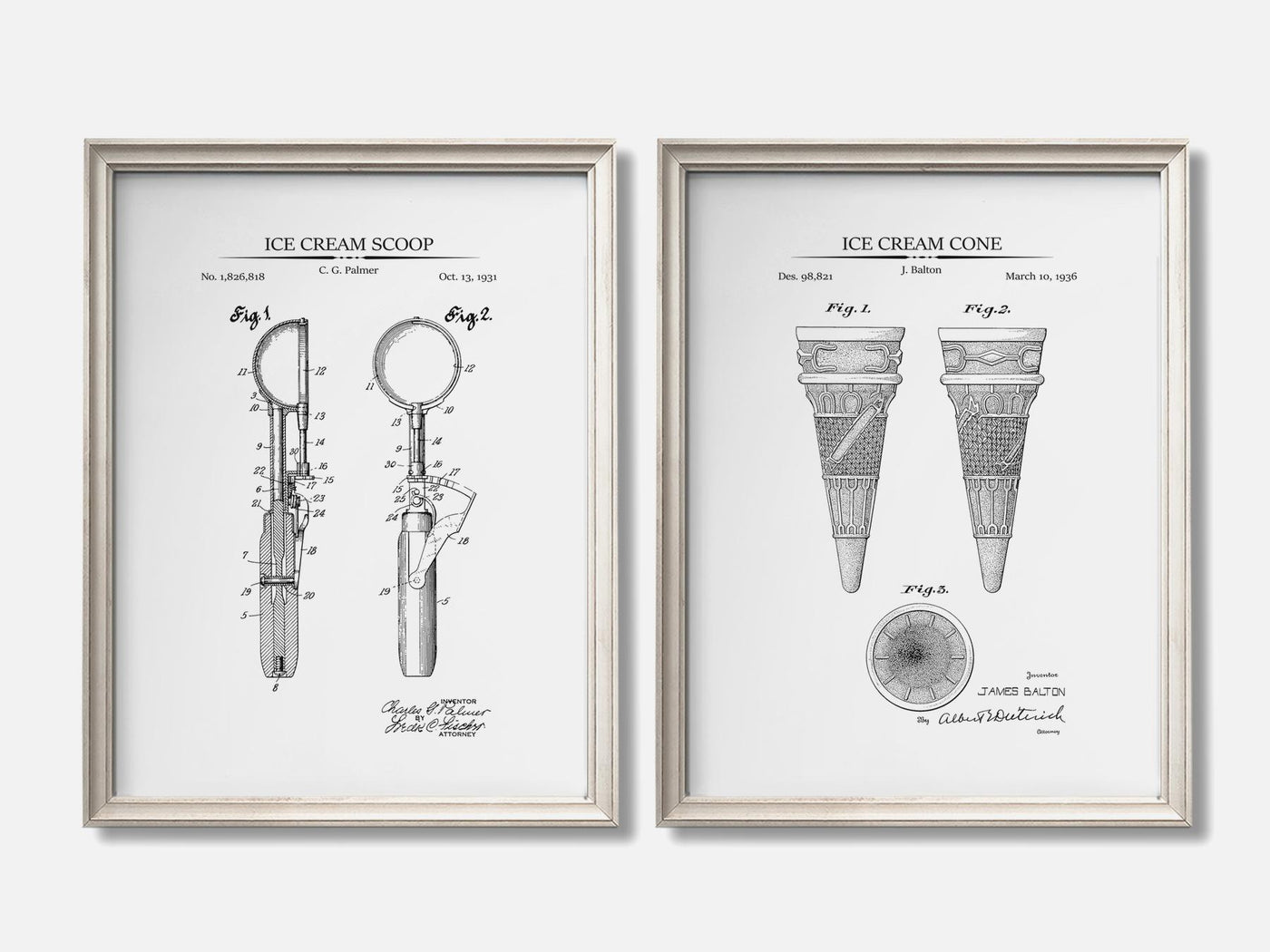 Ice Cream Patent Print Set of 2 mockup - A_t10081-V1-PC_F+O-SS_2-PS_11x14-C_whi variant