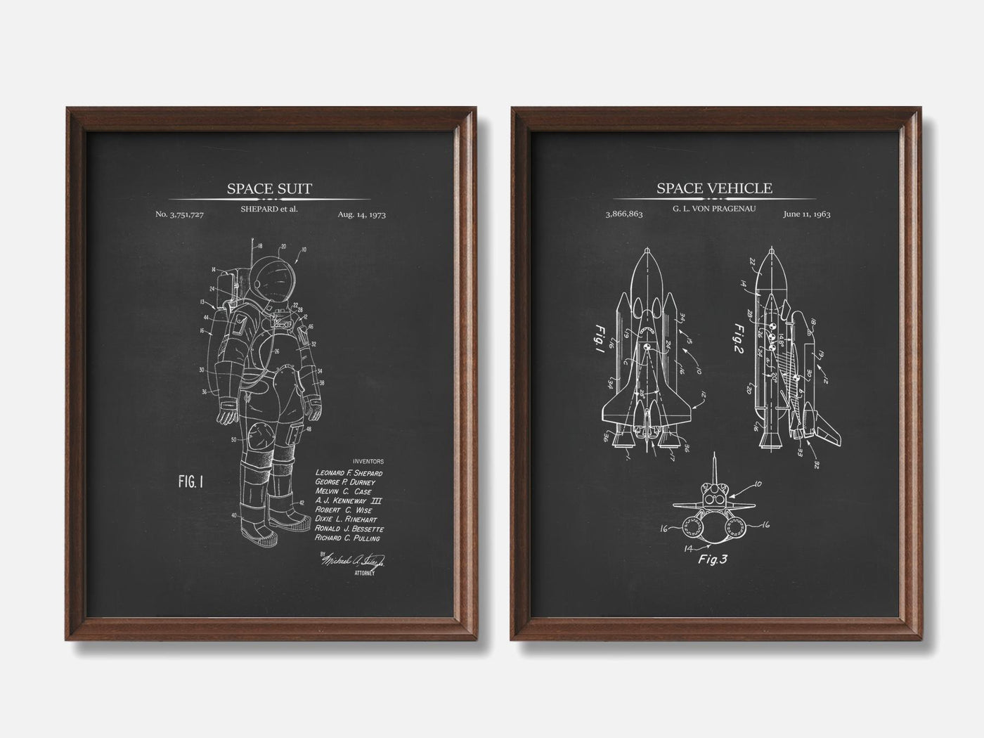 Astronaut Patent Print Set of 2 mockup - A_t10130-V1-PC_F+WA-SS_2-PS_11x14-C_cha variant