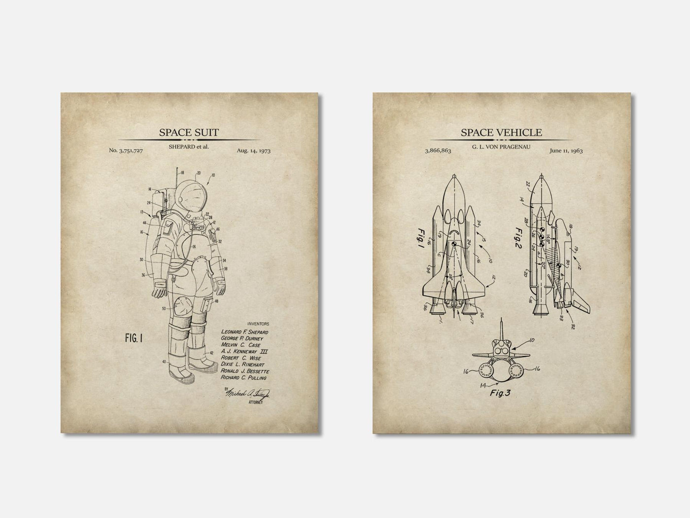 Astronaut Patent Print Set of 2 mockup - A_t10130-V1-PC_AP-SS_2-PS_11x14-C_par variant