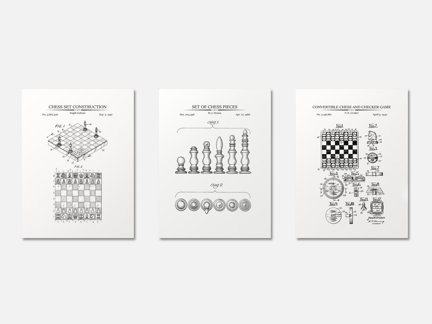 Chess Patent Print Set of 3 mockup - A_t10085-V1-PC_AP-SS_3-PS_11x14-C_whi variant