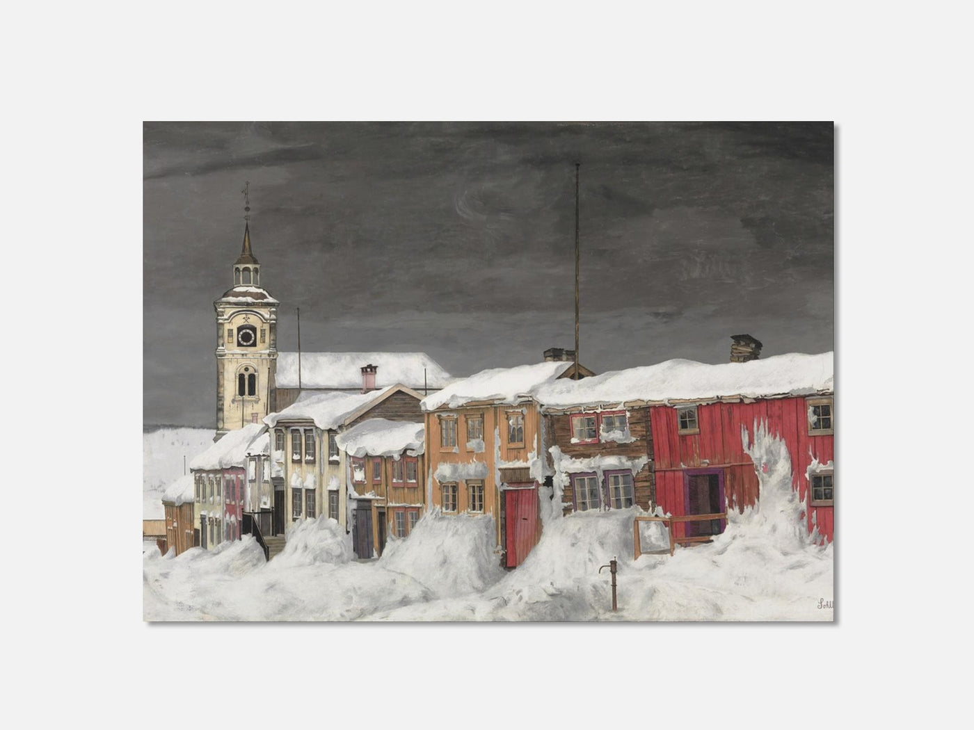 Street in Røros in Winter  1 Unframed mockup