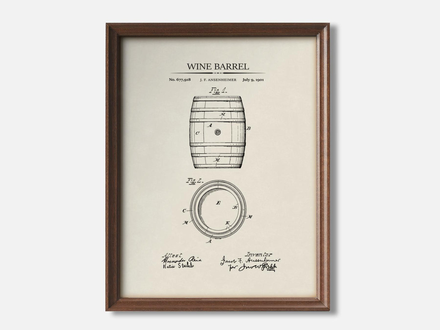 Wine Barrel 1 Walnut - Light Parchment mockup