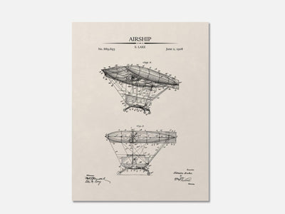 Steampunk Airship Patent Print mockup - A_t10022.3-V1-PC_AP-SS_1-PS_5x7-C_ivo variant