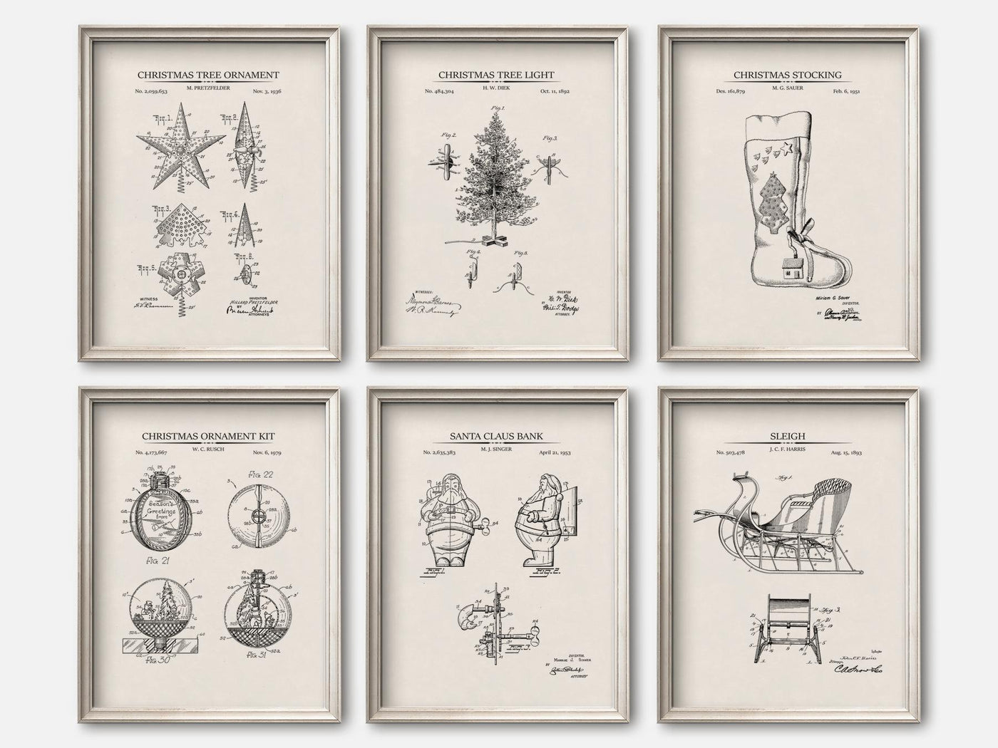 Christmas Patent Print Set of 6 mockup - A_t10126-V1-PC_F+O-SS_6-PS_5x7-C_ivo variant