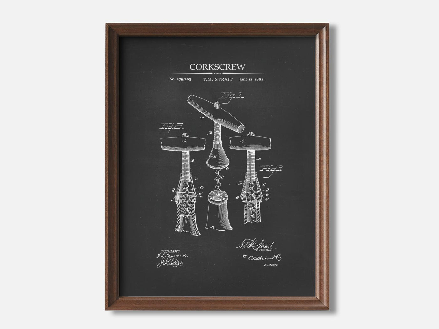 Corkscrew 1 Walnut - Chalkboard mockup