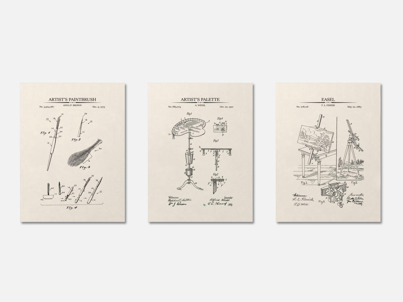 Painter Patent Print Set of 3 mockup - A_t10060-V1-PC_AP-SS_3-PS_11x14-C_ivo variant