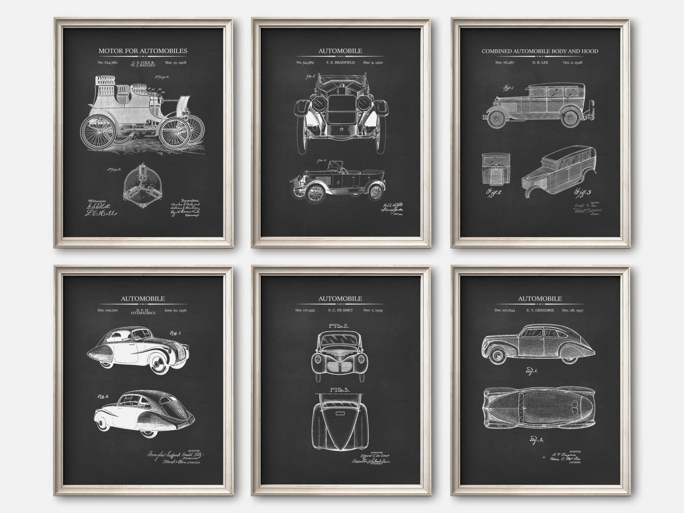 Vintage Car Patent Print Set of 6 mockup - A_t10018-V1-PC_F+O-SS_6-PS_5x7-C_cha variant