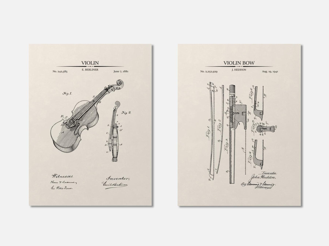 Violin Patent Print Set of 2 mockup - A_t10079-V1-PC_AP-SS_2-PS_11x14-C_ivo variant