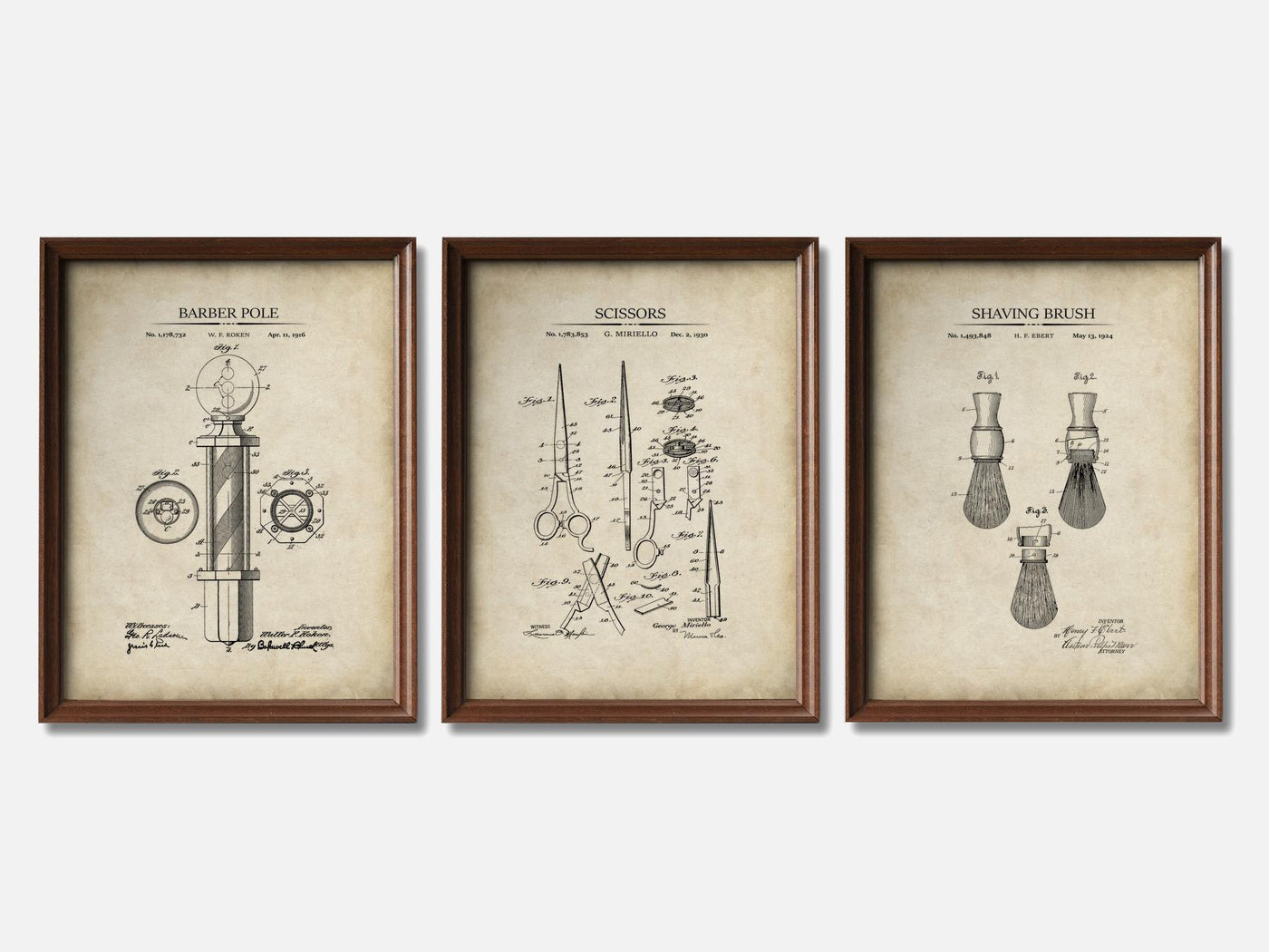 Barber Shop Patent Print Set of 3 mockup - A_t10011-V1-PC_F+WA-SS_3-PS_11x14-C_par variant