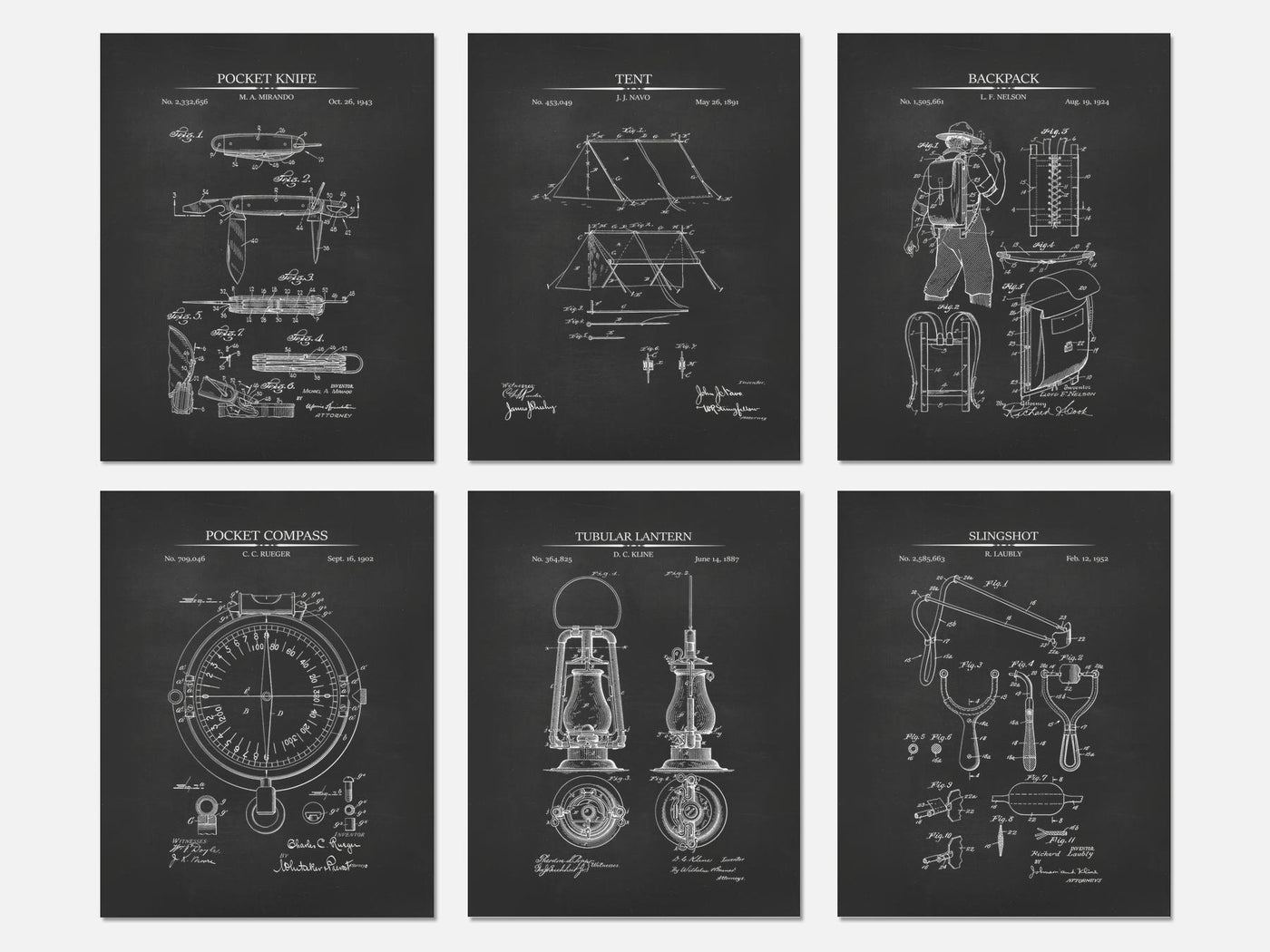 Boy Scout Patent Prints - Set of 6 mockup - A_t10165-V1-PC_AP-SS_6-PS_5x7-C_cha variant