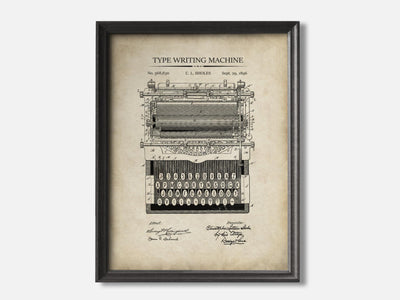 Typewriter Patent Print Set mockup - A_t10051.3-V1-PC_F+B-SS_1-PS_5x7-C_par variant