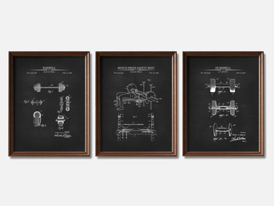 Weightlifting Patent Print Set of 3 mockup - A_t10110-V1-PC_F+WA-SS_3-PS_11x14-C_cha variant