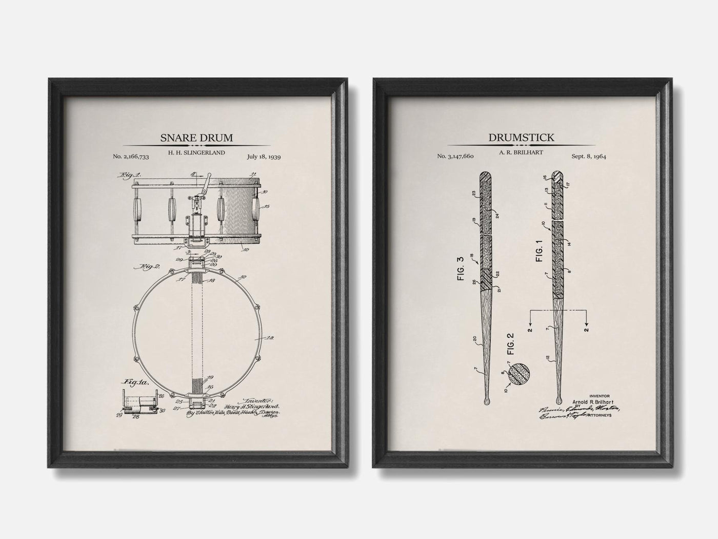 Drum Patent Print Set of 2 mockup - A_t10162-V1-PC_F+B-SS_2-PS_11x14-C_ivo variant