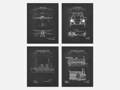 Vintage Vehicle Patent Print Set of 4 mockup - A_t10166-V1-PC_AP-SS_4-PS_5x7-C_cha variant