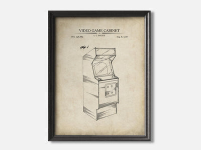 Video Game Cabinet 1 Black - Parchment mockup