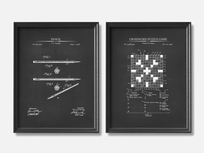 Crosswords Patent Prints - Set of 2 mockup - A_t10160-V1-PC_F+B-SS_2-PS_11x14-C_cha variant