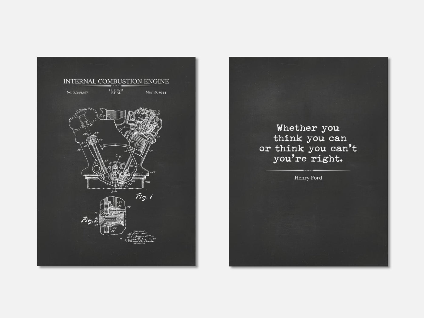 Ford Patent & Quote Prints - Set of 2 mockup - A_t10154-V1-PC_AP-SS_2-PS_11x14-C_cha variant