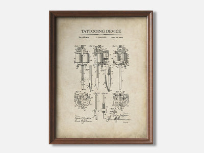 Tattooing Device 1 Walnut - Parchment mockup