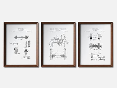 Weightlifting Patent Print Set of 3 mockup - A_t10110-V1-PC_F+WA-SS_3-PS_11x14-C_whi variant