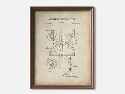 Architect Patent Print Set of 3 1 Walnut - Parchment mockup