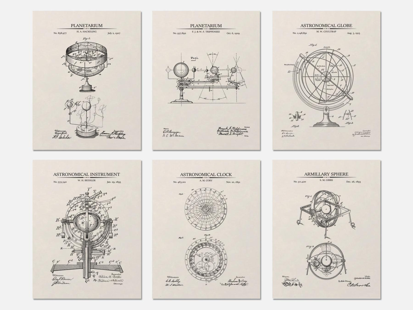 Astronomy Patent Print Set of 6 mockup - A_t10128-V1-PC_AP-SS_6-PS_5x7-C_ivo variant