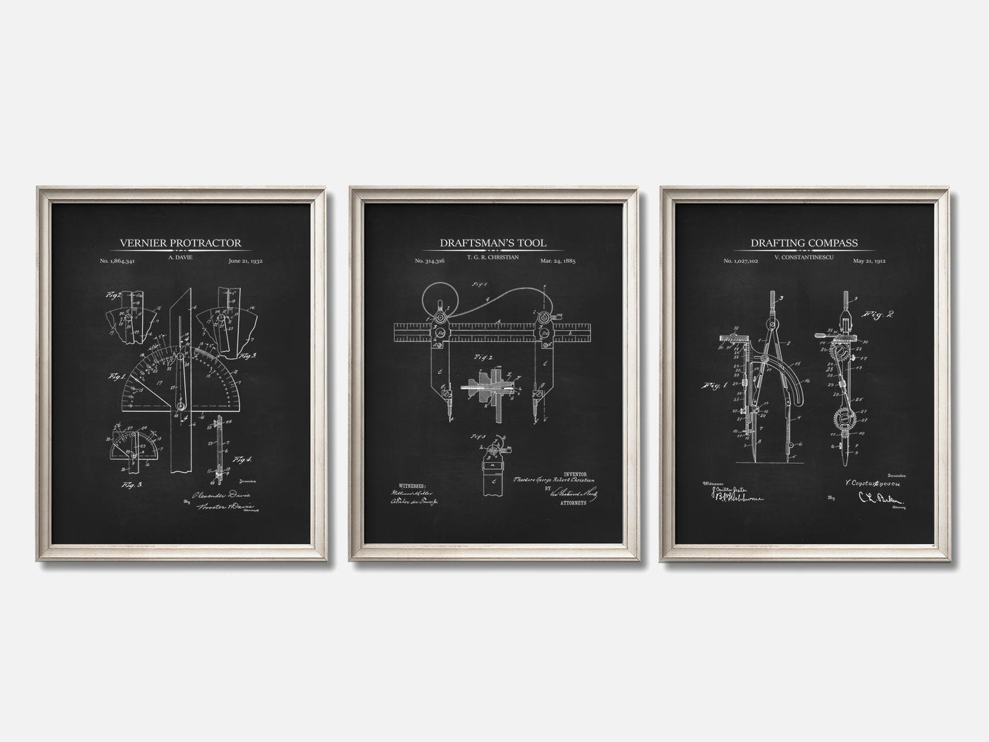 Architect Patent Print Set of 3 mockup - A_t10009-V1-PC_F+O-SS_3-PS_11x14-C_cha variant