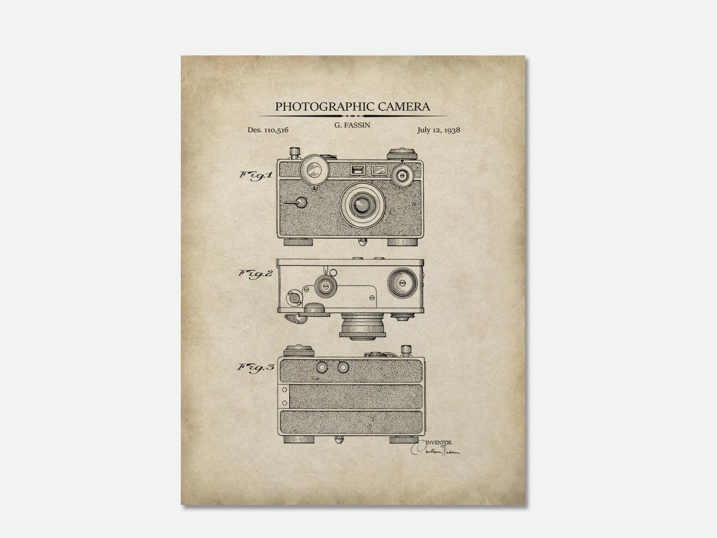 Vintage Camera Patent Print mockup - A_t10016.2-V1-PC_AP-SS_1-PS_5x7-C_par