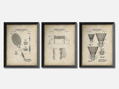 Badminton Patent Print Set of 3 mockup - A_t10093-V1-PC_F+B-SS_3-PS_11x14-C_par variant