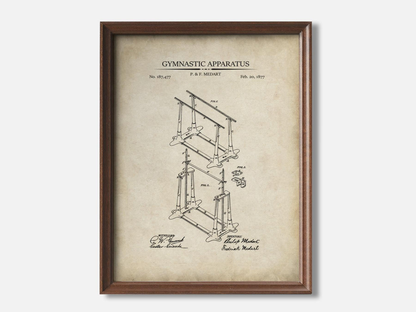 Gymnastic Apparatus 1 Walnut - Parchment mockup