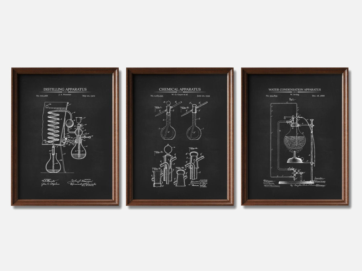 Chemistry Patent Print Set of 3 mockup - A_t10115-V1-PC_F+WA-SS_3-PS_11x14-C_cha variant