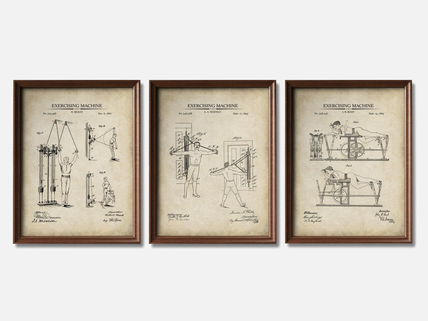 Vintage Workout Patent Print Set of 3 mockup - A_t10055-V1-PC_F+WA-SS_3-PS_11x14-C_par variant