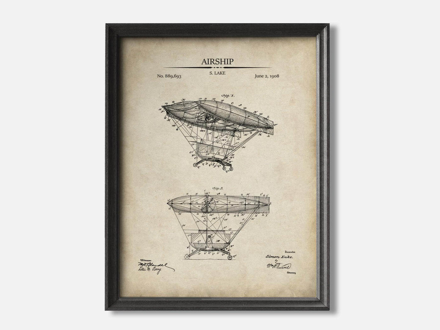 Steampunk Airship Patent Print mockup - A_t10022.3-V1-PC_F+B-SS_1-PS_5x7-C_par variant