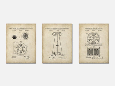 Nikola Tesla Patent Print Set of 3 mockup - A_t10050-V1-PC_AP-SS_3-PS_11x14-C_par