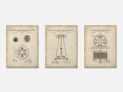 Nikola Tesla Patent Print Set of 3 mockup - A_t10050-V1-PC_AP-SS_3-PS_11x14-C_par variant