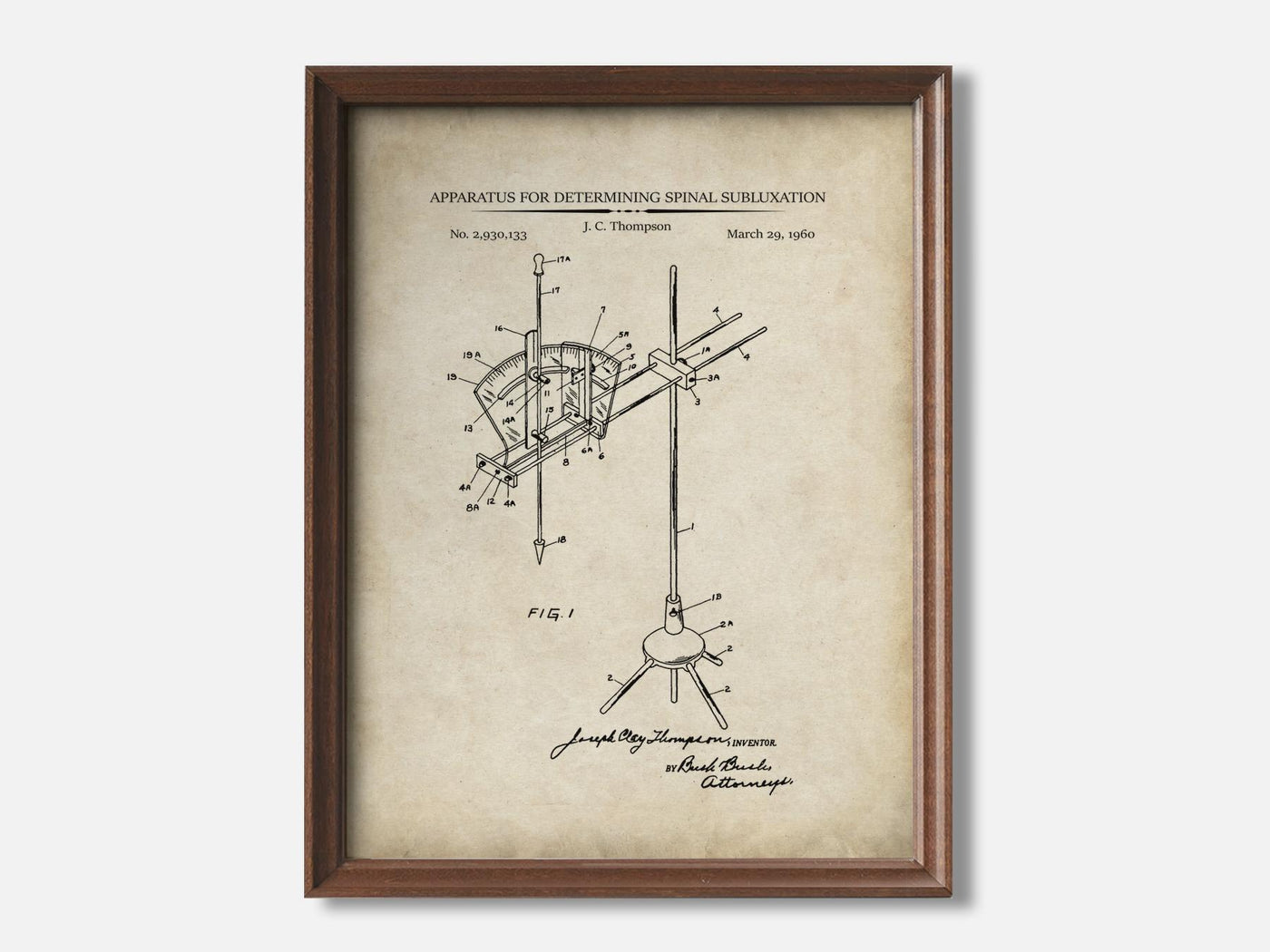 Apparatus For Determining Spinal Subluxation 1 Walnut - Parchment mockup