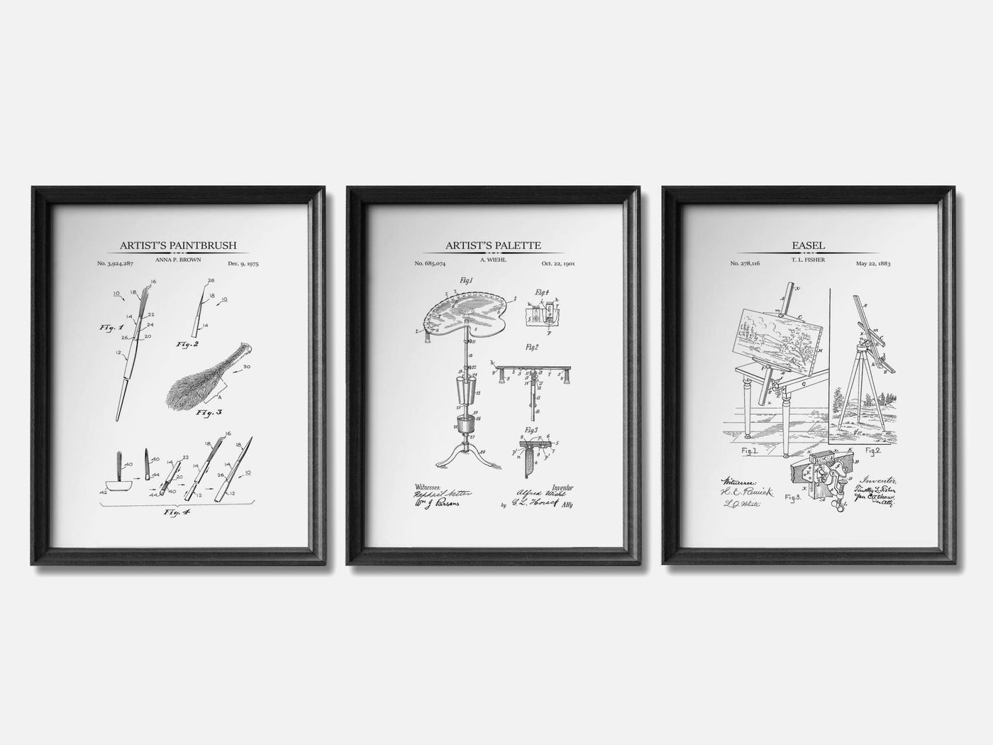 Painter Patent Print Set of 3 mockup - A_t10060-V1-PC_F+B-SS_3-PS_11x14-C_whi variant