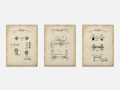 Weightlifting Patent Print Set of 3 mockup - A_t10110-V1-PC_AP-SS_3-PS_11x14-C_par