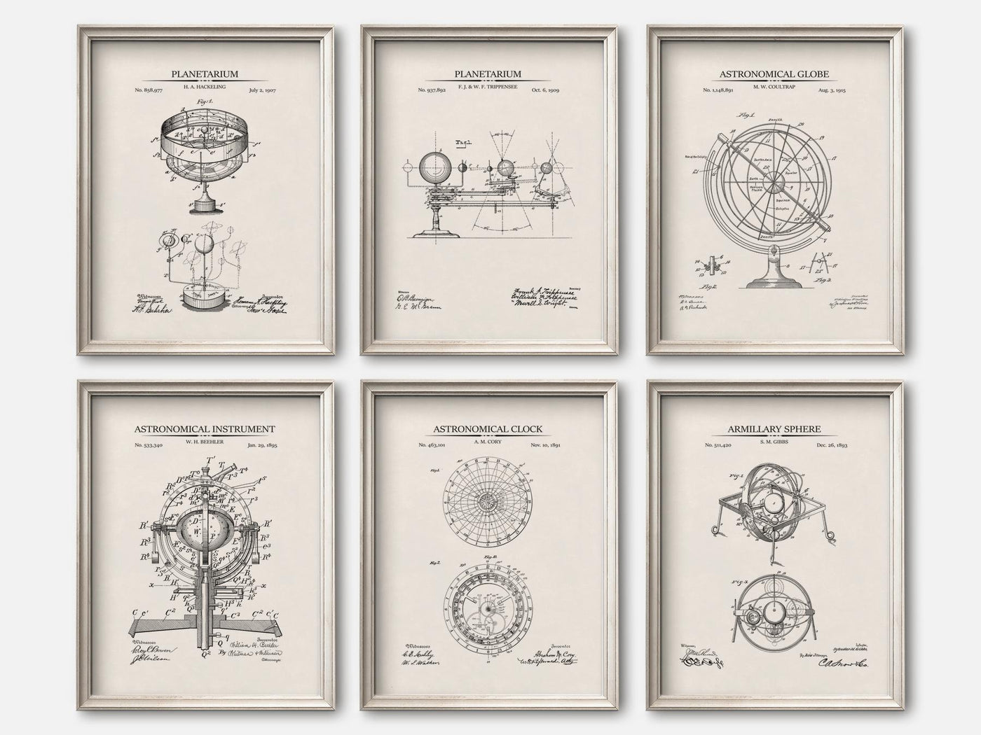 Astronomy Patent Print Set of 6 mockup - A_t10128-V1-PC_F+O-SS_6-PS_5x7-C_ivo variant